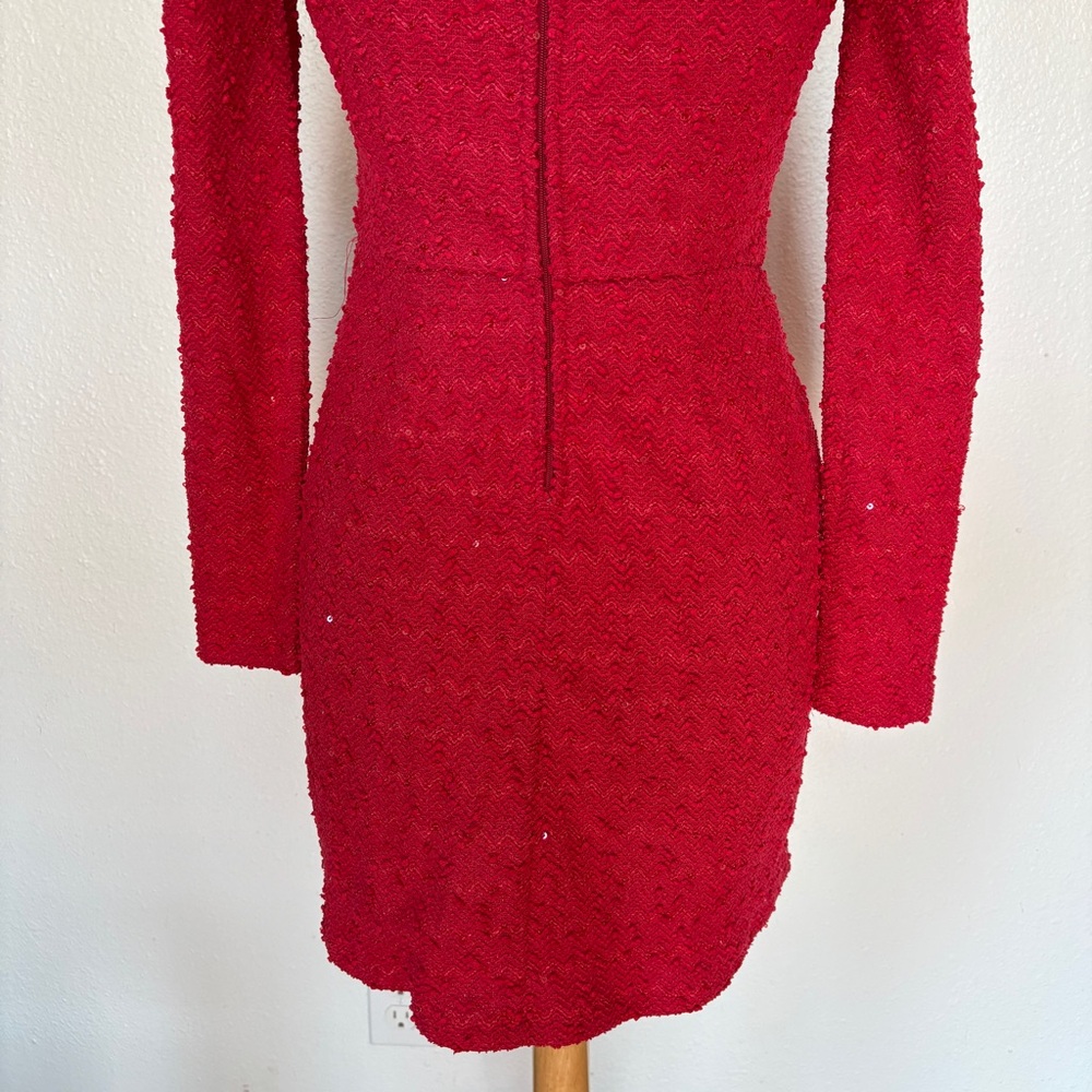 Francesca's Collections Solid Red Sequin Long Sle… - image 6